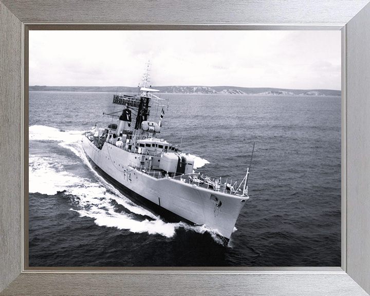 HMS Leopard (F14) Photo Print - Underway 1966 - Royal Navy Leopard Class Frigate Posters, Prints, & Visual Artwork Hampshire Prints 10 x 8 Silver Frame No