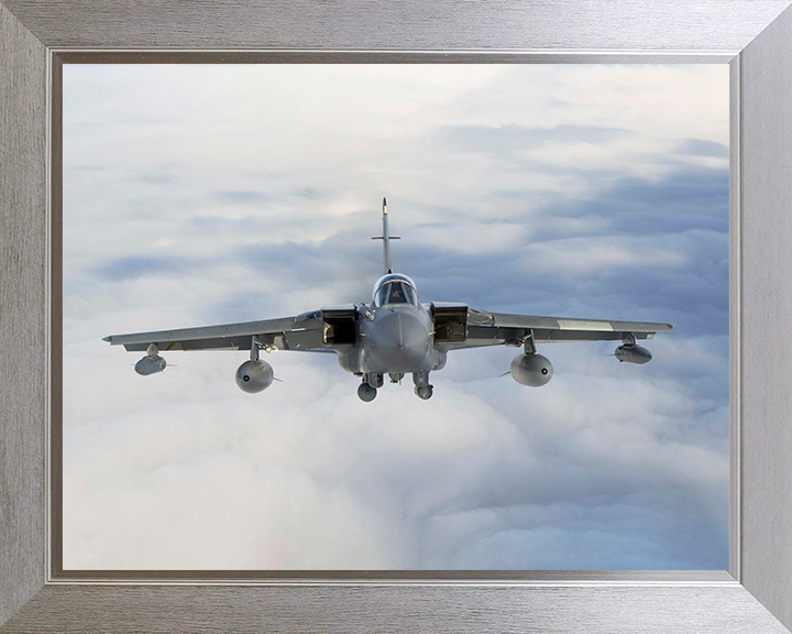 RAF Tornado GR4 Jet in Flight Front On Photo Print - Royal Air Force Aircraft Posters, Prints, & Visual Artwork Hampshire Prints 10 x 8 Silver Frame No
