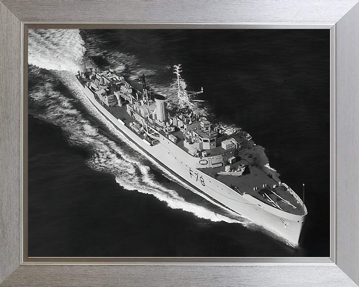 HMS Blackwood (F78) Royal Navy Blackwood Class Frigate From Above Photo Print Wall Art Decor Posters, Prints, & Visual Artwork Hampshire Prints 10 x 8 Silver Frame No