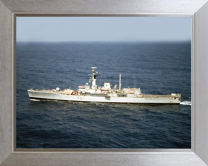 HMS Andromeda (F57) Royal Navy Leander Class Frigate Underway Port Side View Photo Print Wall Art Decor Posters, Prints, & Visual Artwork Hampshire Prints 10 X 8 Silver Frame No
