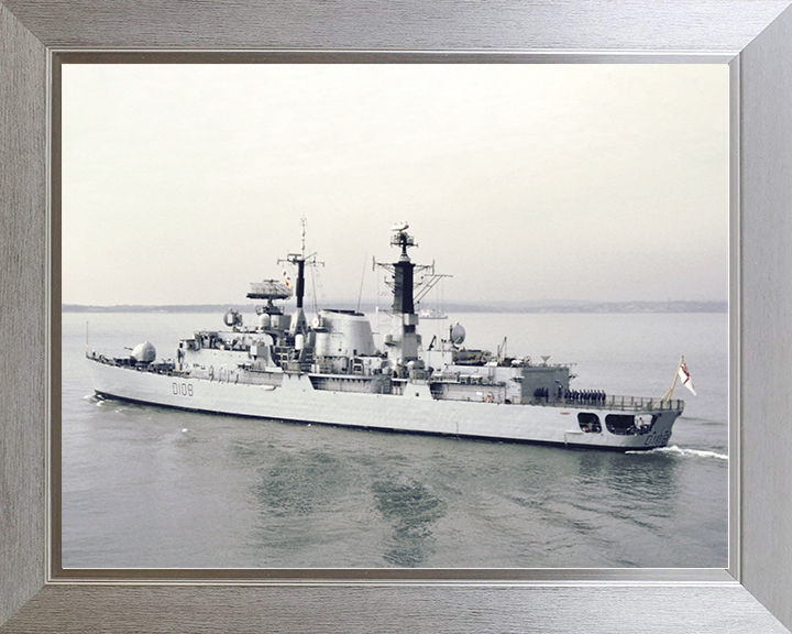 HMS Cardiff (D108) Royal Navy Type 42 Destroyer Southsea Photo Print Wall Art Decor Posters, Prints, & Visual Artwork Hampshire Prints 10 x 8 Silver Frame No