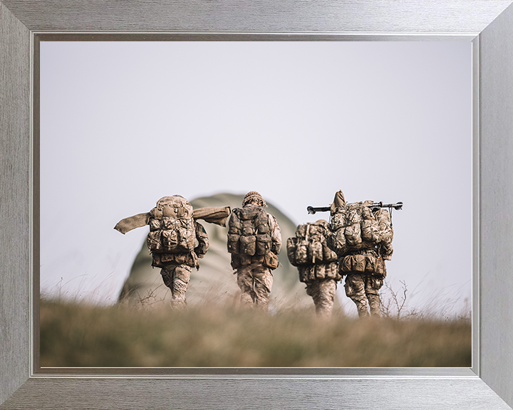 Four British Army Paratroopers Portrait 2026 Photo Print Wall Art Military Decor Posters, Prints, & Visual Artwork Hampshire Prints 10 x 8 Silver Frame No
