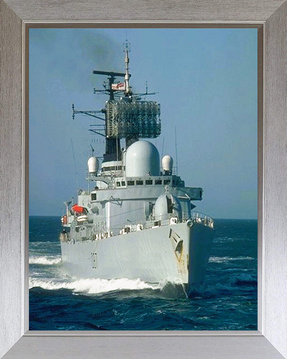 HMS Newcastle (D87) Photo Print - Underway - Royal Navy Type 42 Destroyer Hampshire Prints 10 x 8 Silver Frame No