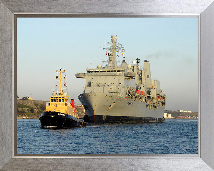 RFA Fort George (A388) Photo Print - With Tug - Royal Fleet Auxiliary Fort Class Tanker Hampshire Prints 10 x 8 Silver Frame No