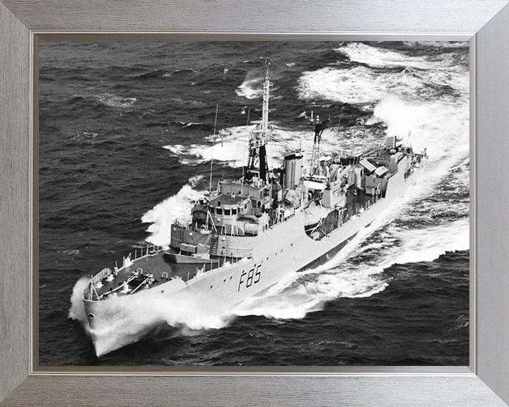 HMS Keppel (F85) Photo Print - At Speed- Royal Navy Blackwood Class Frigate Posters, Prints, & Visual Artwork Hampshire Prints 10 x 8 Silver Frame No