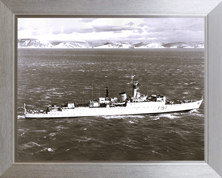 HMS Grenville (F197) Royal Navy U Class Destroyer At Sea 1969 Photo Print Wall Art Decor Posters, Prints, & Visual Artwork Hampshire Prints 10 x 8 Silver Frame No
