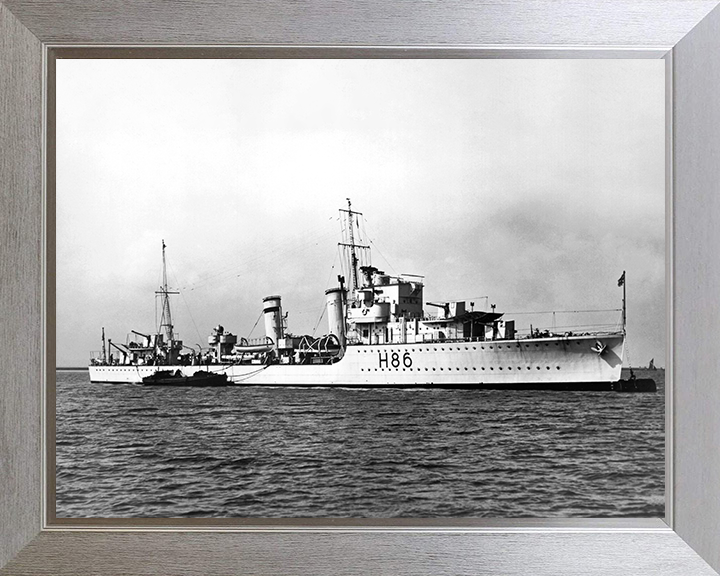 HMS Grenade (H86) Photo Print - At Sea 1936 - Royal Navy G Class Destroyer Posters, Prints, & Visual Artwork Hampshire Prints 10 x 8 Silver Frame No