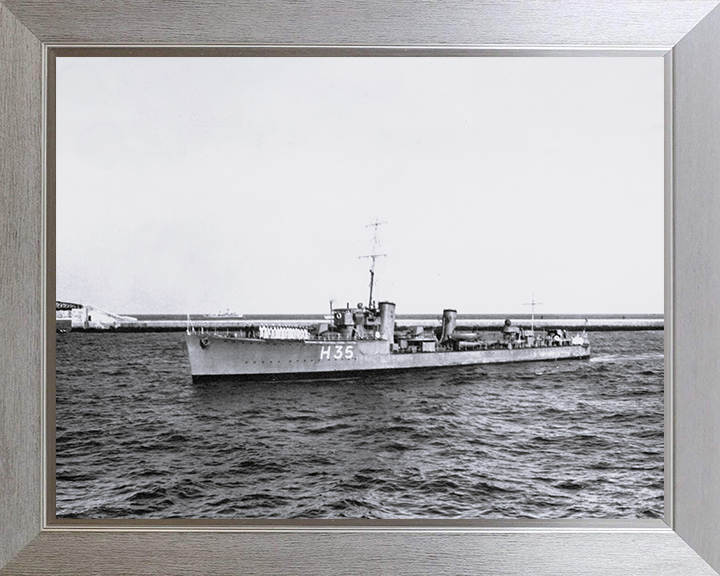 HMS Sesame (H35) Photo Print - At at sea 1932 - Royal Navy S Class Destroyer Posters, Prints, & Visual Artwork Hampshire Prints 10 x 8 Silver Frame No