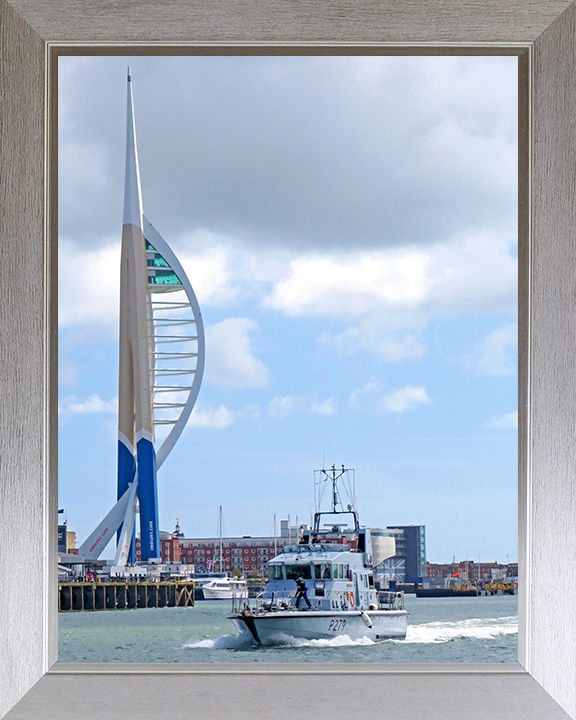 HMS Blazer (P279) Photo Print - Portsmouth 2019 - Royal Navy Archer Class P2000 Patrol Vessel Posters, Prints, & Visual Artwork Hampshire Prints 10 x 8 Silver Frame No