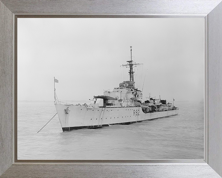 HMS Creole (R82) Royal Navy C Class Destroyer At Anchor Photo Print Wall Art Decor Posters, Prints, & Visual Artwork Hampshire Prints 10 x 8 Silver Frame No