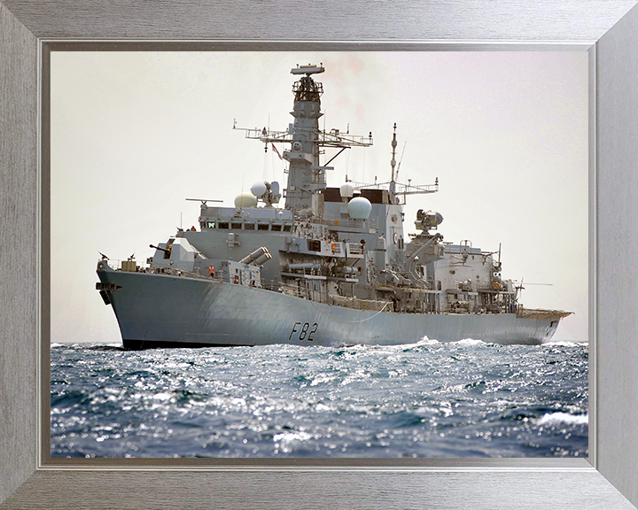 HMS Somerset (F82) Photo Print - Arabian Gulf - Royal Navy Type 23 Frigate Hampshire Prints 10 x 8 Silver Frame No