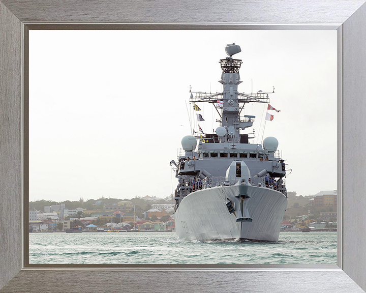 HMS Argyll (F231) Photo Print - Antigua 2014 - Royal Navy Type 23 Frigate Posters, Prints, & Visual Artwork Hampshire Prints 10 x 8 Silver Frame No