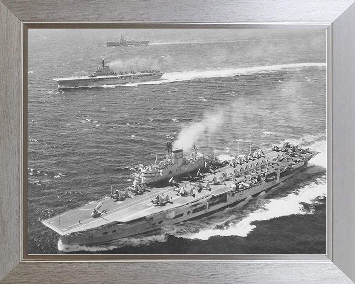 HMS Ark Royal (R09) and HMS Bulwark (R08) Photo Print Royal Navy Aircraft Carriers wall art Posters, Prints, & Visual Artwork Hampshire Prints 10 x 8 Silver Frame No