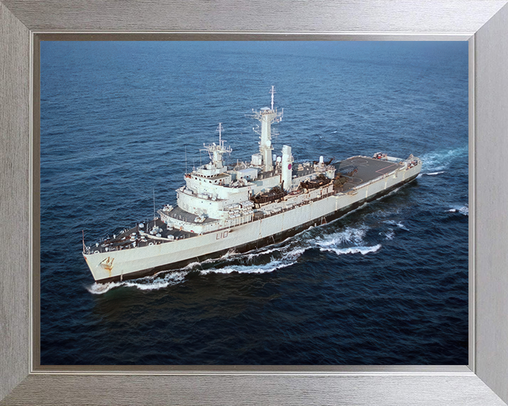 HMS Fearless (L10) Photo Print - At Sea 1996 - Royal Navy Fearless Class Landing Platform Dock Posters, Prints, & Visual Artwork Hampshire Prints 10 x 8 Silver Frame No