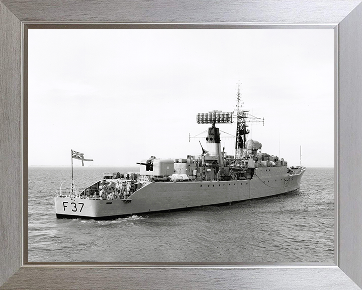 HMS Jaguar (F37) - At Sea 1967 - Royal Navy Leopard Class Frigate Photo Print Wall Art Naval Decor UK Posters, Prints, & Visual Artwork Hampshire Prints 10 x 8 Silver Frame No