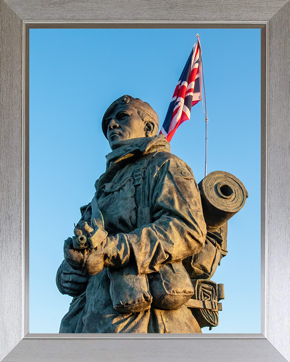 Royal Marines Commando Yomper Statue Portsmouth Photo Print Hampshire Prints 10 x 8 Silver Frame No