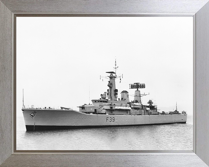 HMS Naiad (F39) Photo Print - at sea - Royal Navy Leander Class Frigate Posters, Prints, & Visual Artwork Hampshire Prints 10 x 8 Silver Frame No