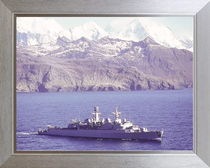 HMS Antrim (D18) Royal Navy County Class Destroyer High Starboard View Photo Print Wall Art Decor Posters, Prints, & Visual Artwork Hampshire Prints 10 x 8 Silver Frame No
