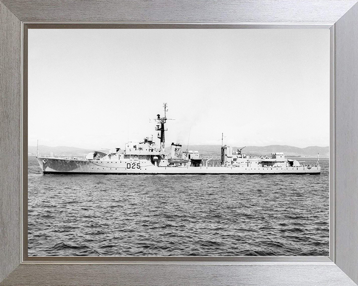HMS Carysfort (D25) Royal Navy C Class Destroyer Port Side View Photo Print Wall Art Decor Posters, Prints, & Visual Artwork Hampshire Prints 10 x 8 Silver Frame No
