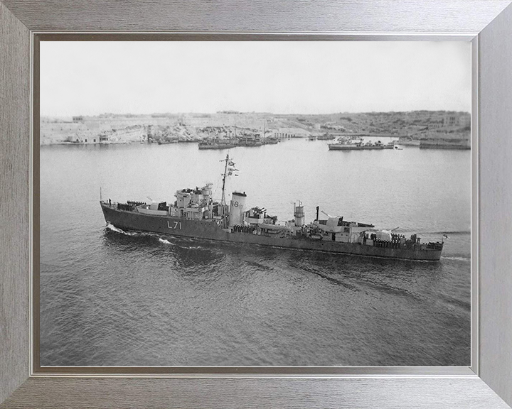 HMS Calpe (L71) Royal Navy Hunt Class Destroyer High Port Side View Photo Print Wall Art Decor Posters, Prints, & Visual Artwork Hampshire Prints 10 x 8 Silver Frame No
