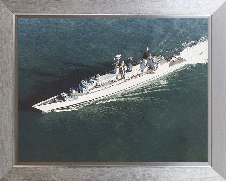 HMS Coventry (F98) Royal Navy Type 22 Frigate High Port Side View Photo Print Wall Art Decor Posters, Prints, & Visual Artwork Hampshire Prints 10 x 8 Silver Frame No