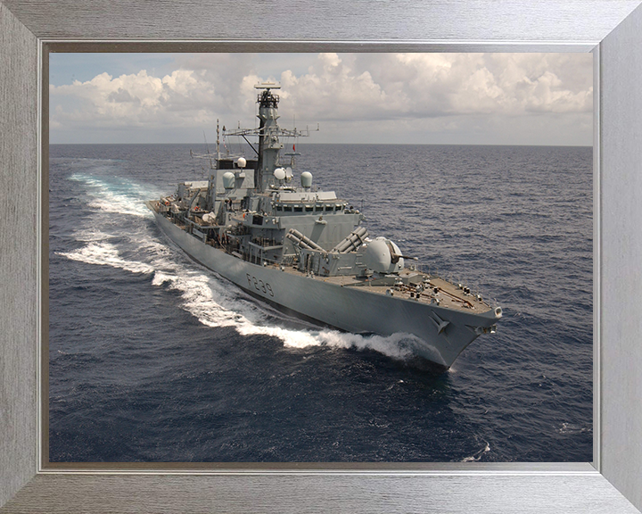 HMS Richmond (F239) Photo Print - At Sea 2004 - Royal Navy Type 23 Frigate Hampshire Prints 10 x 8 Silver Frame No