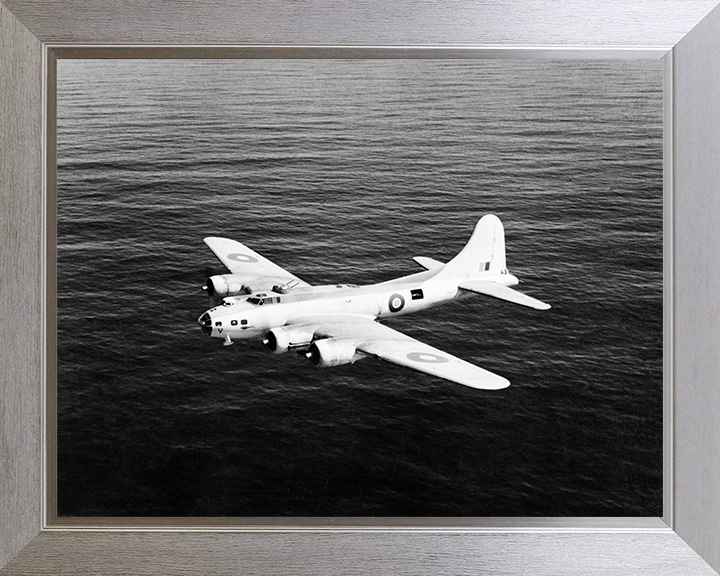 RAF Boeing Fortress Mk IIA in Flight Photo Print - Royal Air Force Aircraft Hampshire Prints 10 x 8 Silver Frame No