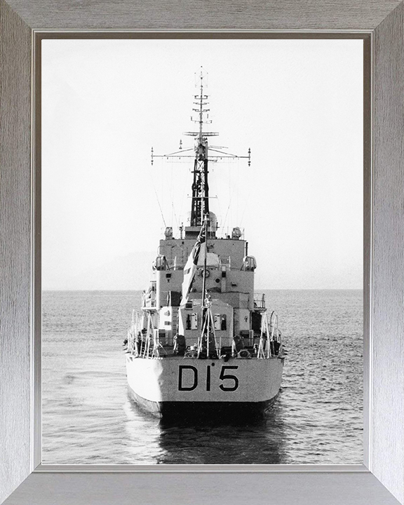 HMS Cavendish (R15) (D15) Royal Navy C Class Destroyer Stern View Photo Print Wall Art Decor Posters, Prints, & Visual Artwork Hampshire Prints 10 x 8 Silver Frame No