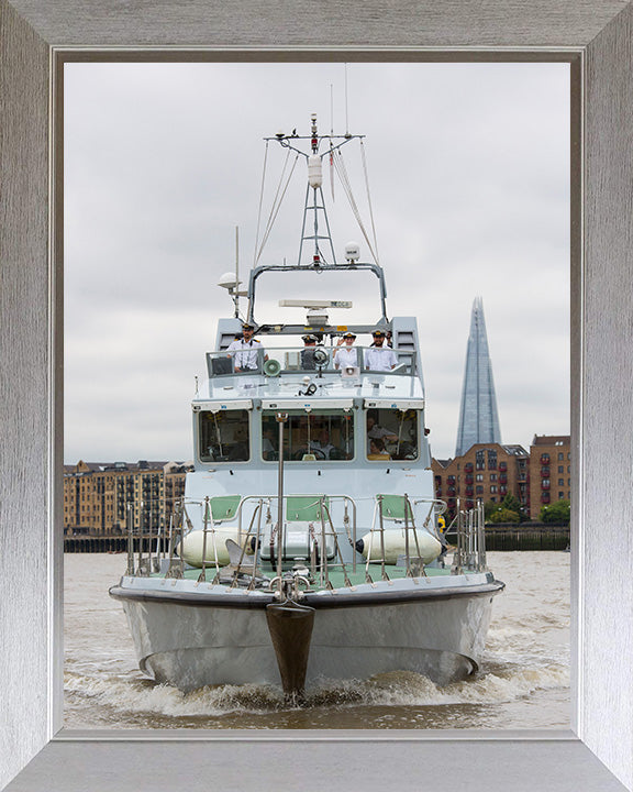 HMS Archer (P264) Photo Print - River Thames 2016 - Royal Navy Archer Class P2000 Patrol Vessel Posters, Prints, & Visual Artwork Hampshire Prints 10 x 8 Silver Frame No