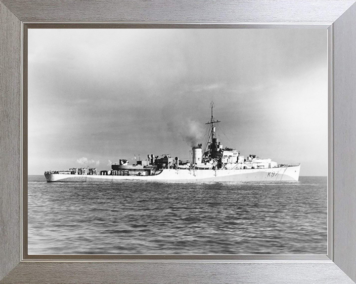 HMS Avon (K97) Royal Navy River Class Frigate Starboard Side View Photo Print Wall Art Decor Posters, Prints, & Visual Artwork Hampshire Prints 10 x 8 Silver Frame No