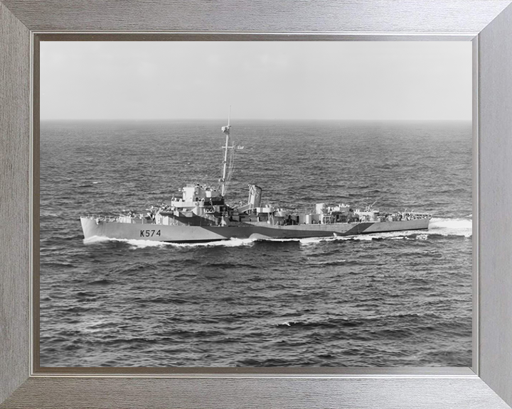 HMS Thornborough (K574) Photo Print - At Sea - Royal Navy Captain Class Frigate Hampshire Prints 10 x 8 Silver Frame No