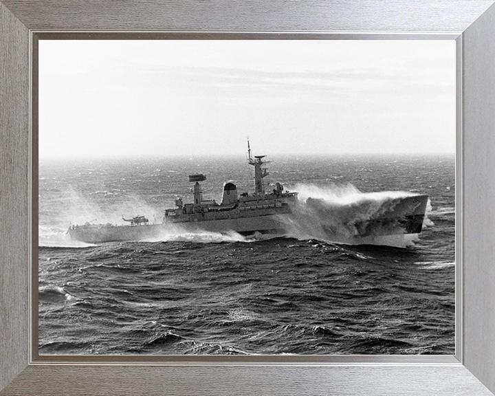 HMS Arethusa (F38) Royal Navy Leander Class Frigate In Rough Sea Photo Print Wall Art Decor Posters, Prints, & Visual Artwork Hampshire Prints 10 x 8 Silver Frame No