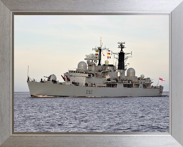 HMS Liverpool (D92) Photo Print - Entering Liverpool 2011 - Royal Navy Type 42 Destroyer Posters, Prints, & Visual Artwork Hampshire Prints 10 x 8 Silver Frame No