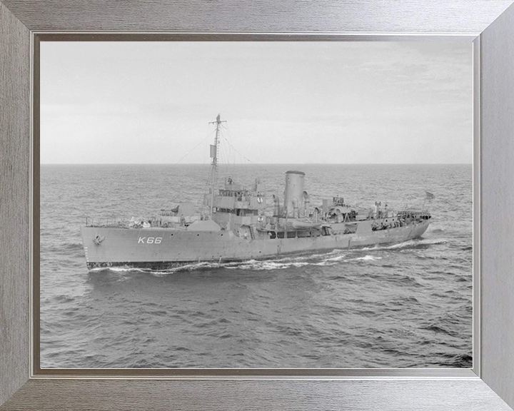 HMS Begonia (K66) Royal Navy Flower Class Corvette Port Side View Photo Print Wall Art Decor Posters, Prints, & Visual Artwork Hampshire Prints 10 x 8 Silver Frame No