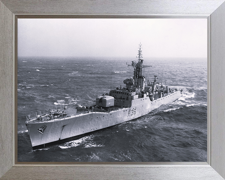 HMS Whitby (F36) Photo Print - At Sea 1966 - Royal Navy Whitby Class Frigate Posters, Prints, & Visual Artwork Hampshire Prints 10 x 8 Silver Frame No