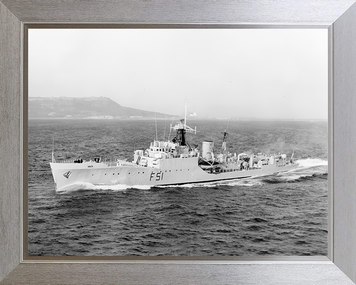 HMS Grafton (F51) Photo Print - Underway - Royal Navy Blackwood Class Frigate Hampshire Prints 10 x 8 Silver Frame No