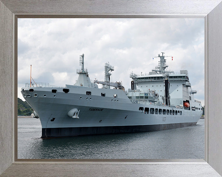 RFA Tiderace (A137) Photo Print - Low Port Side View - Royal Fleet Auxiliary Tide Class Tanker Hampshire Prints 10 x 8 Silver Frame No