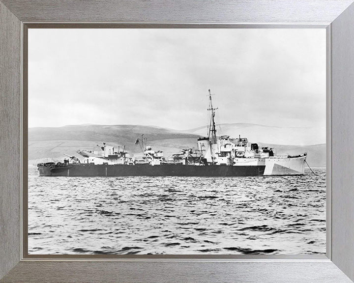 HMS Obedient (G48) Photo Print - Starboard View - Royal Navy O Class Destroyer Hampshire Prints 10 x 8 Silver Frame No