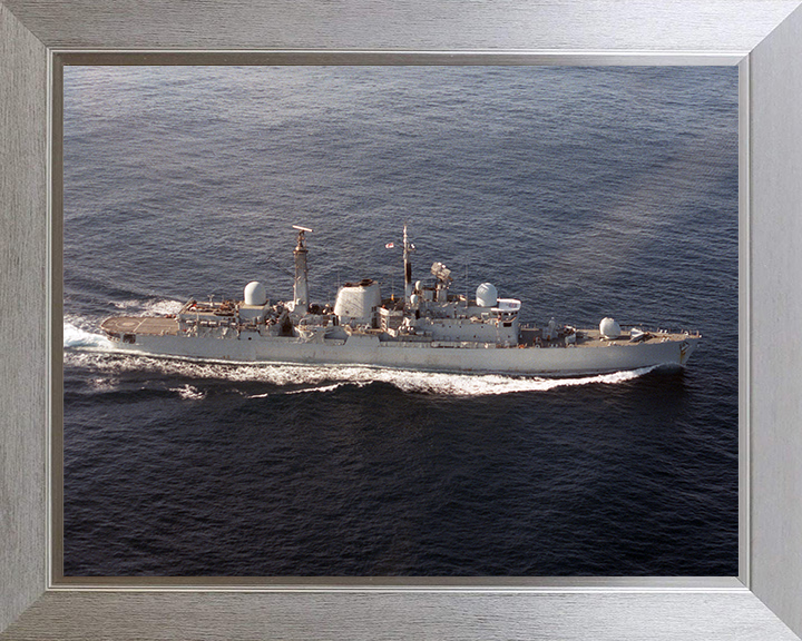 HMS Exeter (D89) Photo Print - At Sea 1986 - Royal Navy Type 42 Destroyer Hampshire Prints 10 x 8 Silver Frame No
