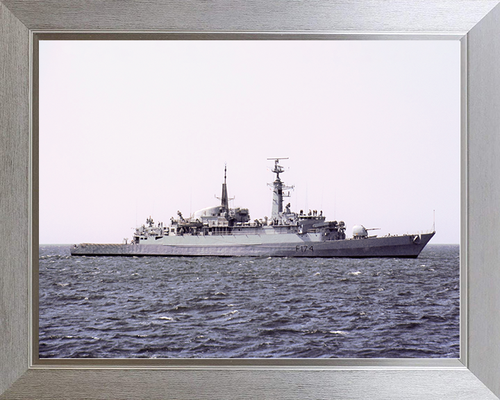 HMS Alacrity (F174) Royal Navy Type 21 Frigate Starboard Beam View Photo Print Wall Art Naval Decor Posters, Prints, & Visual Artwork Hampshire Prints 10 x 8 Silver Frame No