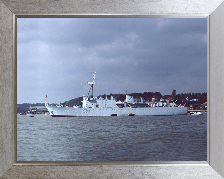 HMS Abdiel (N21) Photo Print - Port Side View - Royal Navy Abdiel Class Mine Layer Hampshire Prints 10 x 8 Silver Frame No