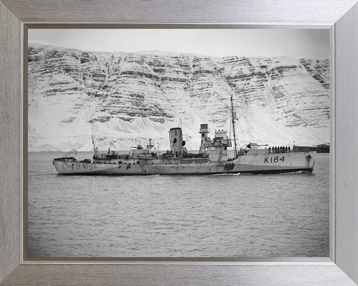 HMS Abelia (K184) Photo Print - Iceland 1942 - Royal Navy Flower Class Corvette Hampshire Prints 10 x 8 Silver Frame No