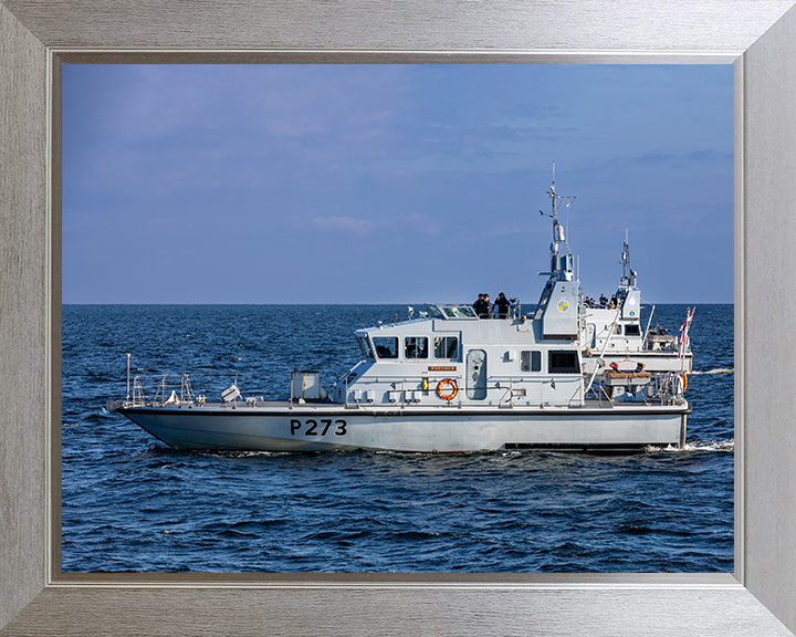 HMS Pursuer (P273) Photo Print - Underway 2025 - Royal Navy Archer Class P2000 Patrol Vessel Hampshire Prints 10 x 8 Silver Frame No