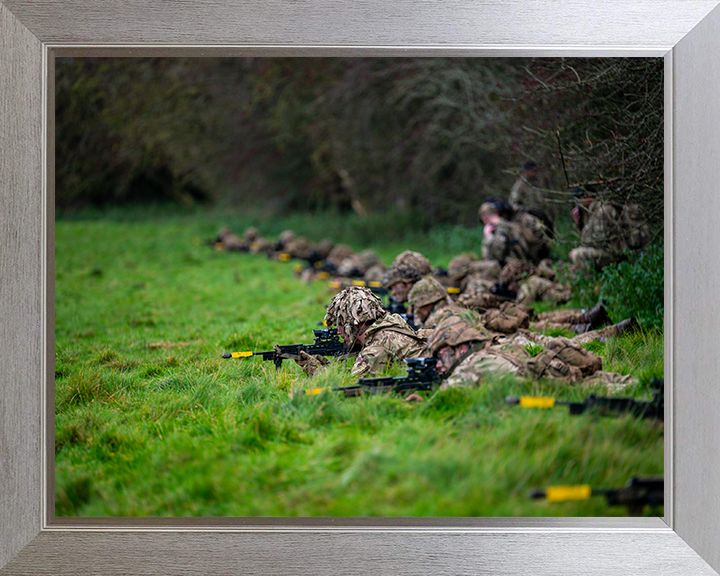 Soldiers on exercise Photo Print - British Army Hampshire Prints 10 x 8 Silver Frame No