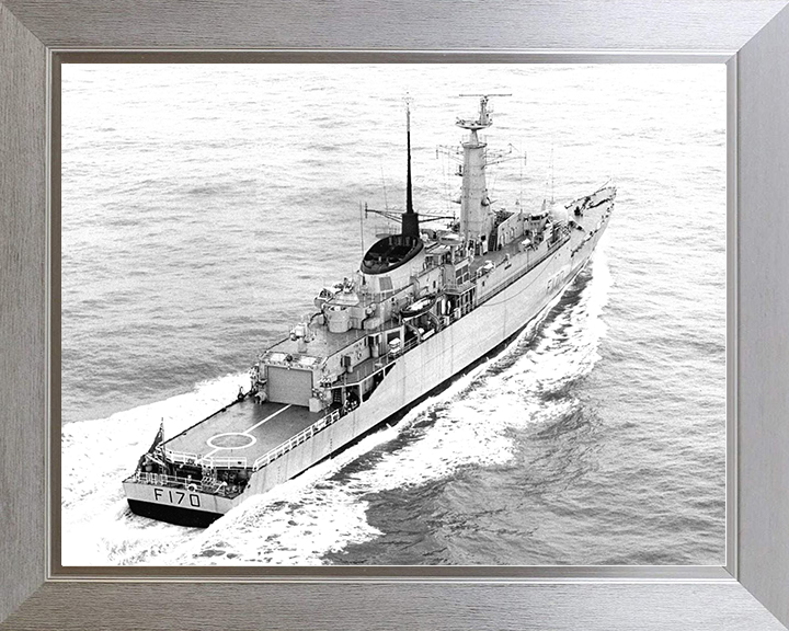HMS Antelope (F170) Royal Navy Type 21 Frigate At Sea 1975 Photo Print Wall Art Decor Posters, Prints, & Visual Artwork Hampshire Prints 10 x 8 Silver Frame No