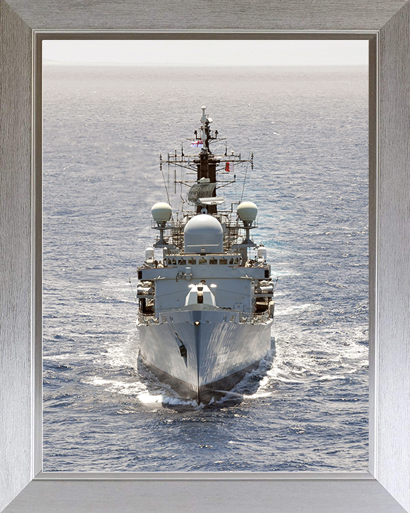HMS Edinburgh (D97) Royal Navy Type 42 Destroyer High Bow View Photo Print Wall Art Decor Posters, Prints, & Visual Artwork Hampshire Prints 10 x 8 Silver Frame No