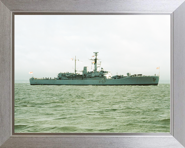 HMS Andromeda (F57) Royal Navy Leander Class Frigate Starboard Beam View Photo Print Wall Art Decor Posters, Prints, & Visual Artwork Hampshire Prints 10 x 8 Silver Frame No