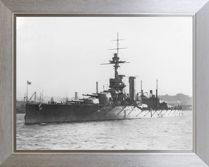 HMS Ajax (1912) Royal Navy V Class Battleship Photo Print Warship Wall Art Posters, Prints, & Visual Artwork Hampshire Prints 10 x 8 Silver Frame No