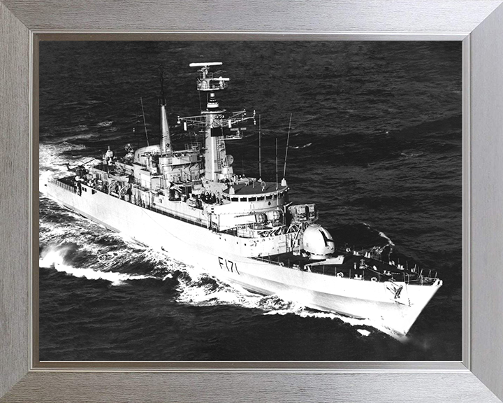 HMS Active (F171) Royal Navy Type 21 Frigate Photo Print Starboard Bow View Warship Wall Art Posters, Prints, & Visual Artwork Hampshire Prints 10 x 8 Silver Frame No