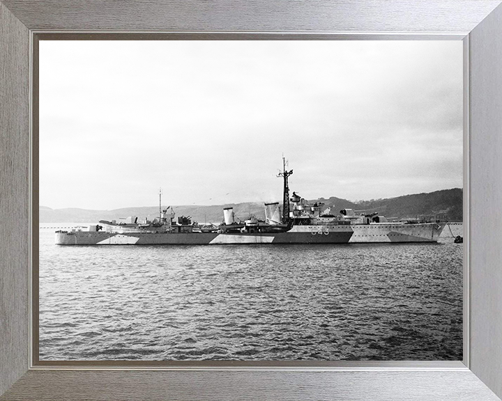 HMS Tartar G43 (F43) Photo Print - At a buoy Apr 1944 - Royal Navy Tribal class Destroyer Hampshire Prints 10 x 8 Silver Frame No